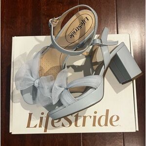 Lifestride light blue block heels